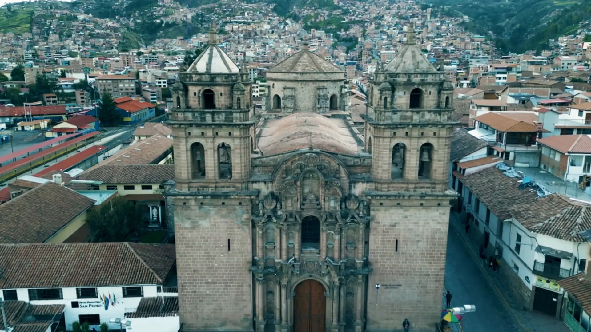 Vista aérea del centro histórico del Cusco